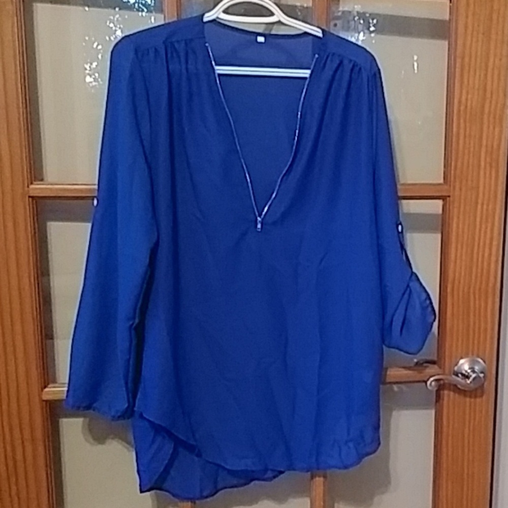 Zipper front Women's blouse